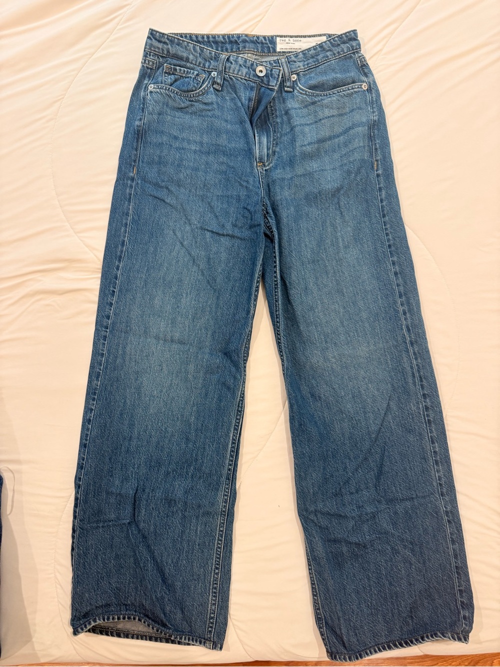 rag & bone Relaxed Wide-Leg Blue Jeans